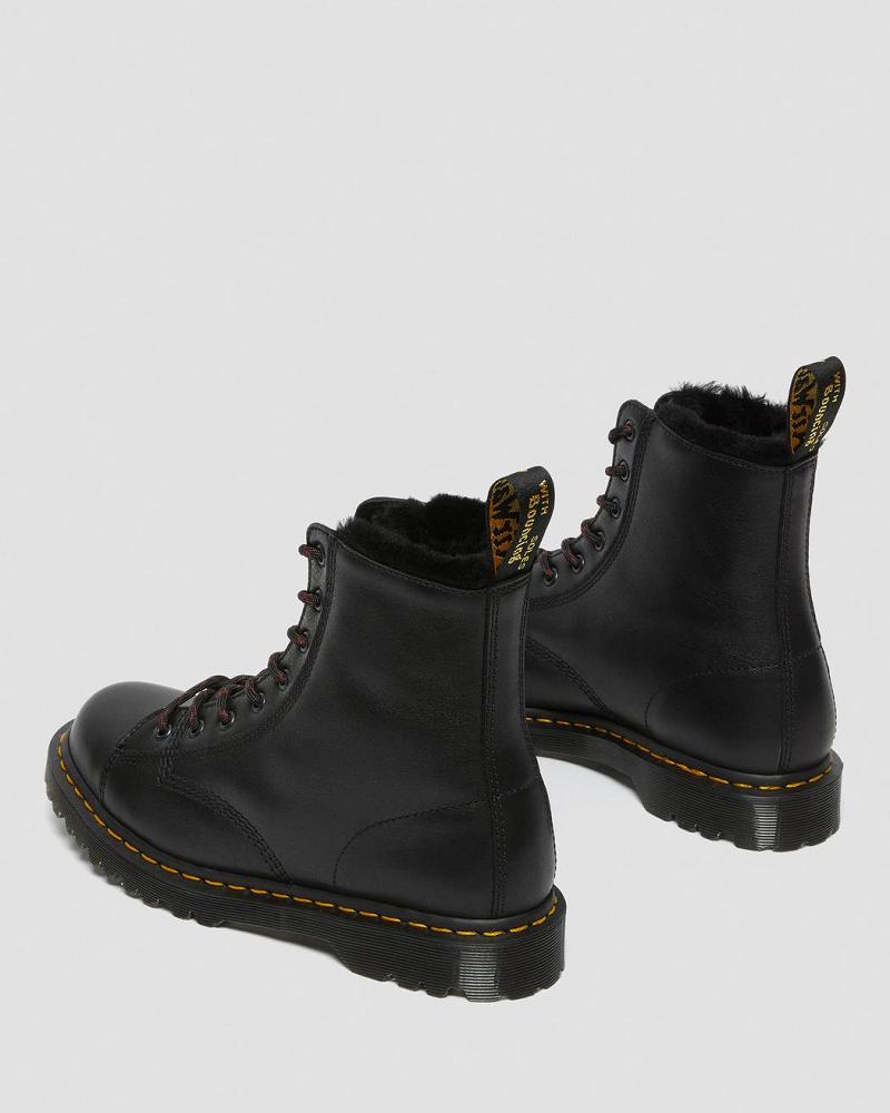 Dr Martens Barton Made in England Shearling Gevoerde Leren Enkellaars Heren Zwart | NL 368OKI